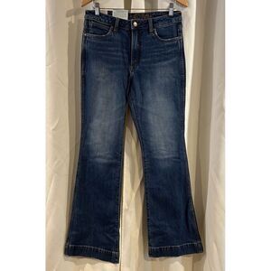 Wrangler Retro Women's Medium Wash High Rise Trouser Leg Premium Jeans 29x34 NWT